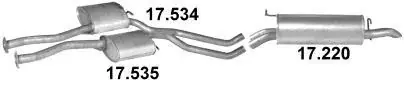 Silencieux intermédiaire + arrière Opel Omega A (1986-1994) 2.6 Fait Main