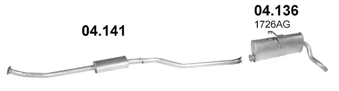 Silencieux intermédiaire + arrière Peugeot Partner 1.6i 16V I (1996 - 2008) Super Prix