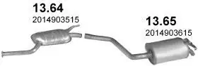 Silencieux intermédiaire + arrière Mercedes-Benz W201 (190) 2.5 TD Pas Cher