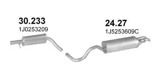 Fait Main Silencieux intermédiaire + arrière Skoda Octavia 1.9 SDI I (1996 - 2010)