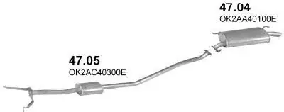 Jusqu’à Épuisement Des Stocks Silencieux intermédiaire + arrière Kia Shuma 1.5i 16V