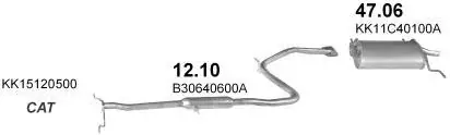 Prix Cassé Silencieux intermédiaire + arrière Kia Pride 1.3i
