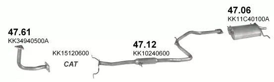 Système d’échappement Kia Pride 1.1 Livraison Mondiale