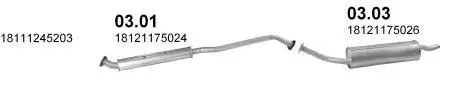 Premium Silencieux intermédiaire + arrière BMW Serie 3 E21 (1975-1983) 1.6