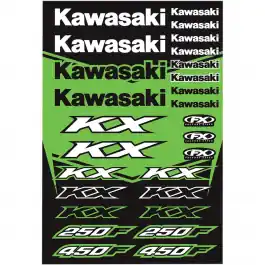 PLANCHE AUTOCOLLANTS KAWASAKI KX Top Qualité