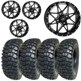 Pack 4 JANTES ITP TORNADO 14X7 / 4X137 et 4 pneus ARISUN Jusqu’à Épuisement Des Stocks