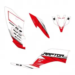 KIT DECO YAMAHA USINE 250 RAPTOR ROUGE ET BLANC Offre Spéciale