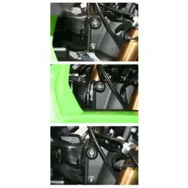 Protections de butée de direction R&G RACING noir Kawasaki ZX-6R/10R Authentique