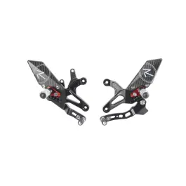 Commandes reculées réglables/repliables LIGHTECH Racing sélection inversée noir/rouge Kawasaki ZX6R/636 Populaire